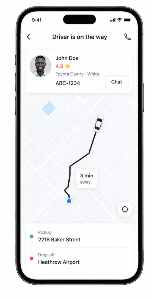 SwiftGo Mobility application screen 2