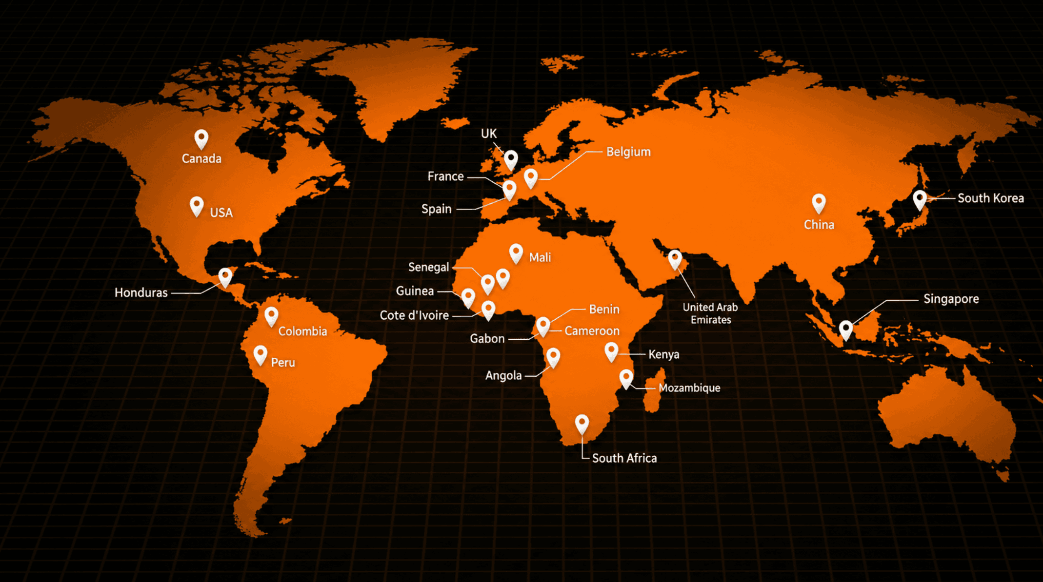 Countries served by LionCreate